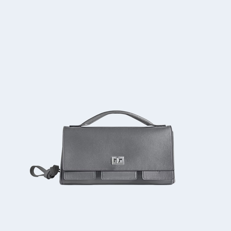 발렌시아가 여성 벨 에어 스몰 클러치 온 스트랩 그레이