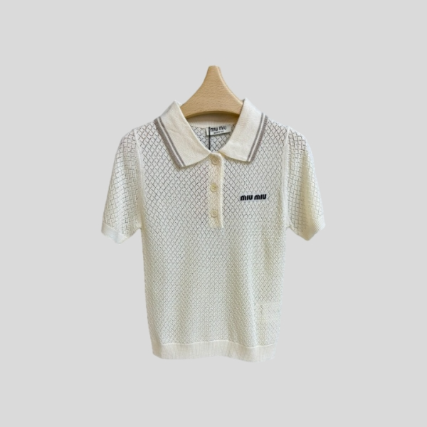 미우미우 반팔 폴로 셔츠