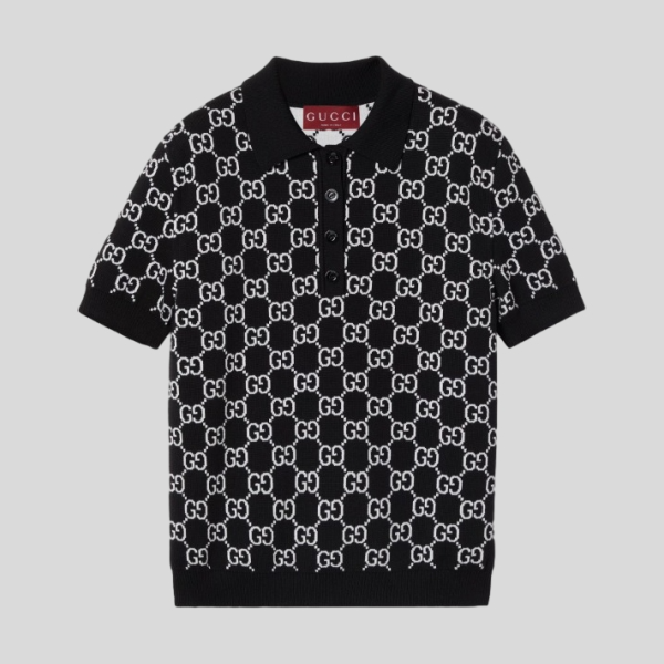 구찌 리버서블 GG 울 자카드 폴로 셔츠 양면