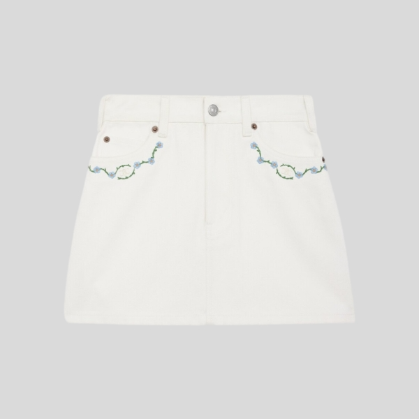 셀린느 화이트 데님 스커트
