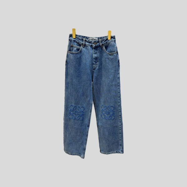 로에베 클래식 블루 자수 로고 진