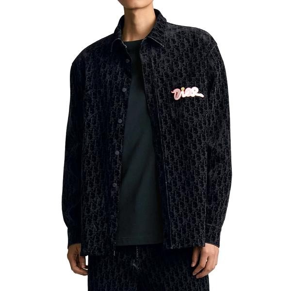 디올 KAWS 오블리크 데님 셔츠