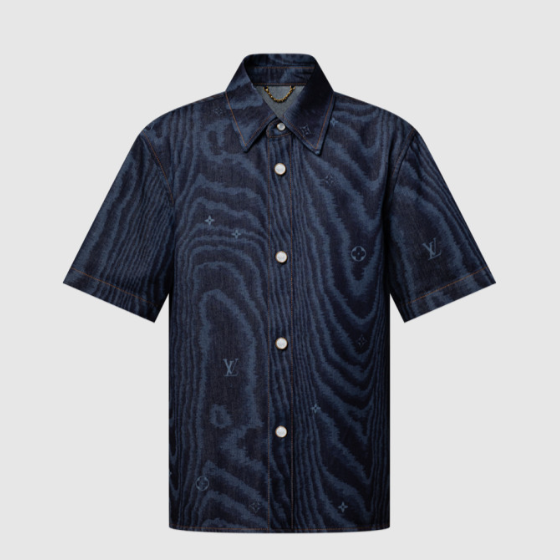 루이비통 쇼트 슬리브드 데님 셔츠