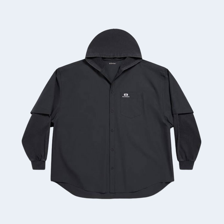 발렌시아가 유니티 스포츠 아이콘 라지 핏 셔츠 블랙