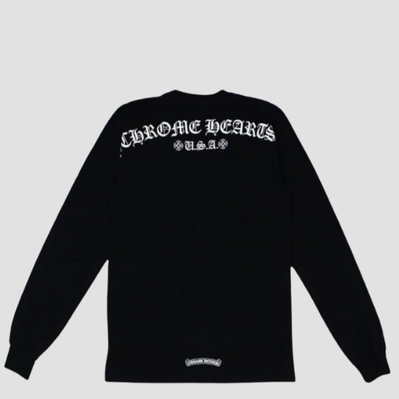 크롬하츠 스크립트 레터 로고 롱 슬리브 티셔츠