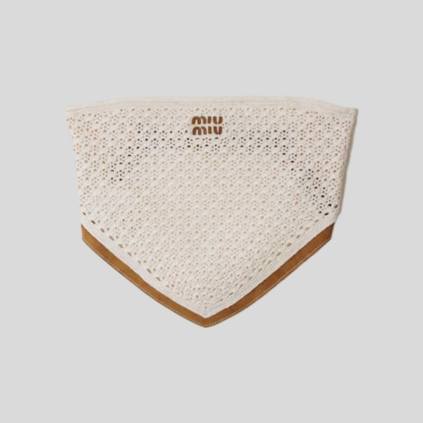 미우미우 코튼 및 스웨이드 반다나 탑