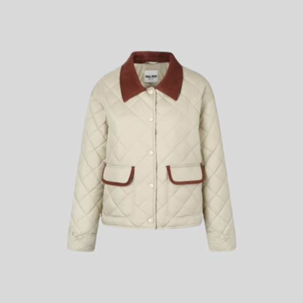 미우미우 퀼팅 테크니컬 퐁제 블루종