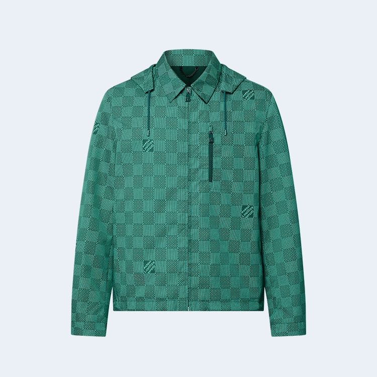 루이비통 프린티드 나일론 후디드 윈드브레이커