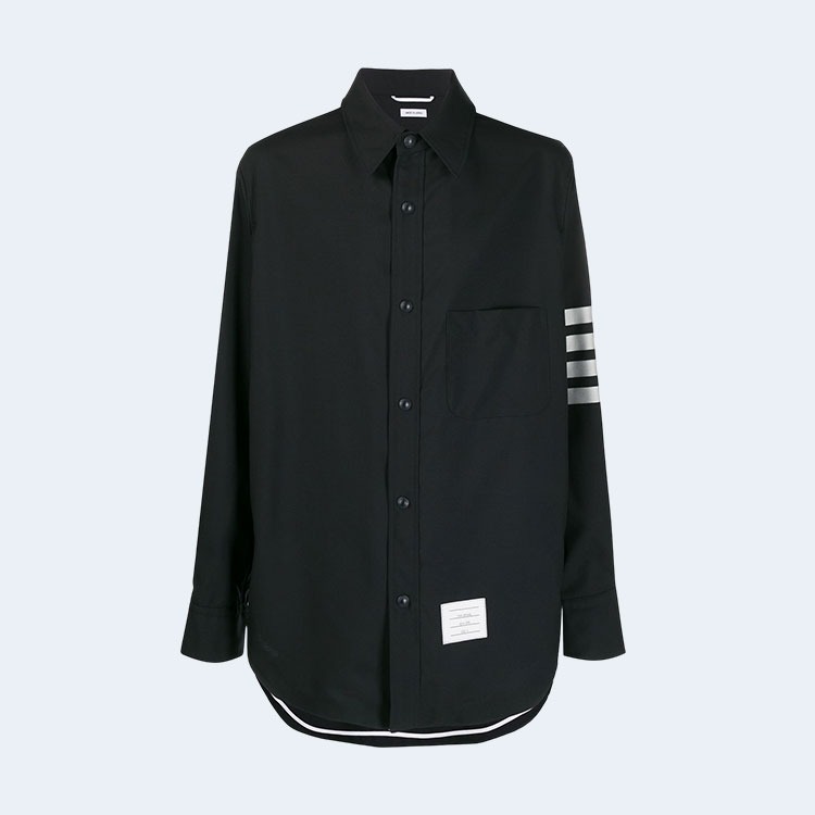 톰브라운 4-바 소매 셔츠