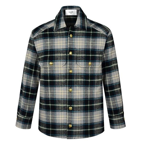 셀린느 플란넬 체크 셔츠