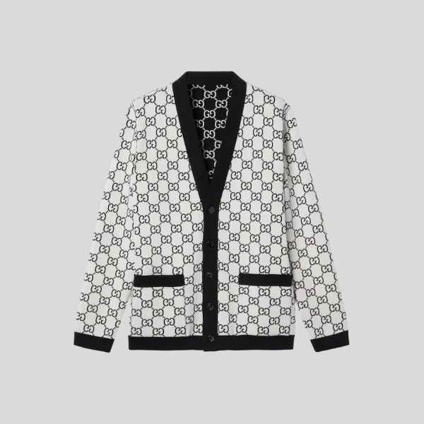 구찌 리버서블 GG 울 자카드 가디건