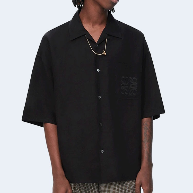 로에베 비스코스 린넨 반팔 셔츠 