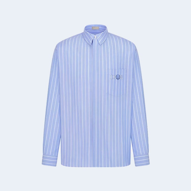 디올 &HYLTON NEL 오버사이즈 스트라이프 로고 셔츠