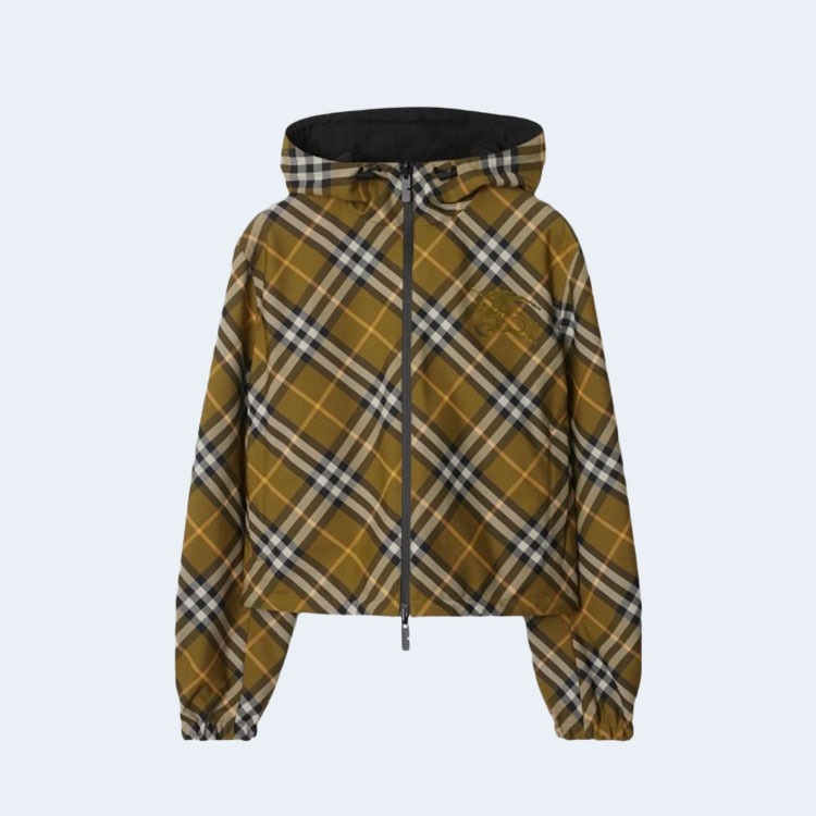 버버리 크롭 리버시블 후드 나일론 자켓