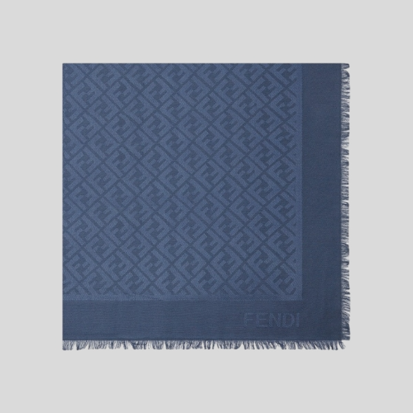 펜디 다크 블루 오가닉 실크와 울 숄