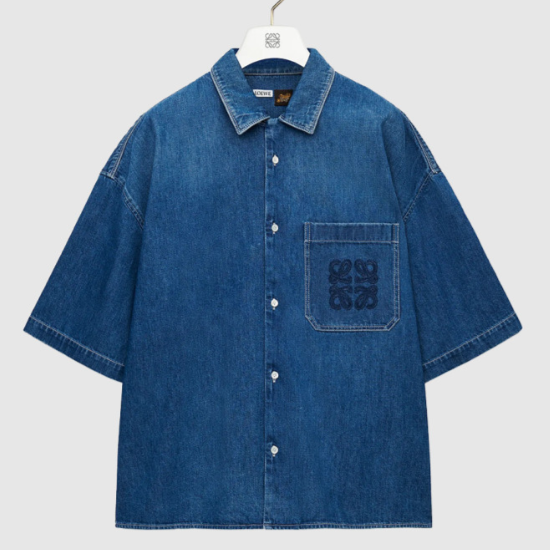 로에베 쇼트 슬리브 셔츠 데님