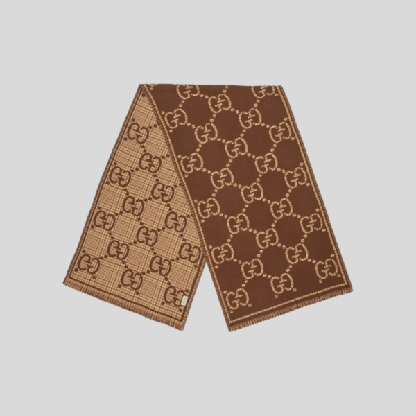 구찌 체크 GG 울 스카프