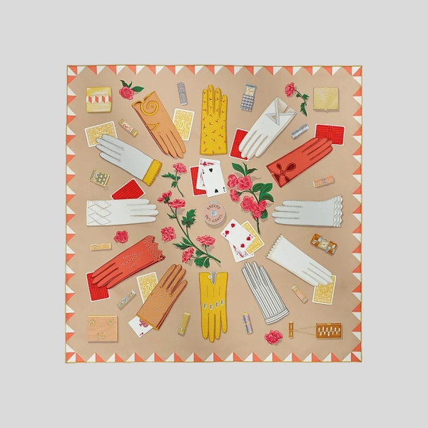 에르메스 L'Heure des Gants 스카프 90