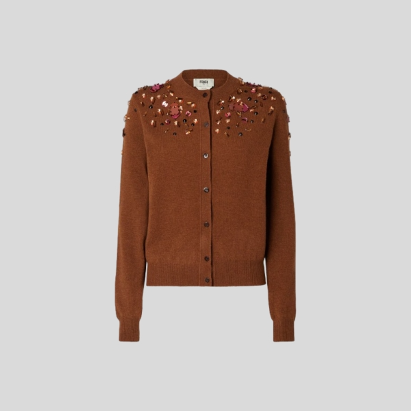 펜디 러스트 캐시미어 울 가디건