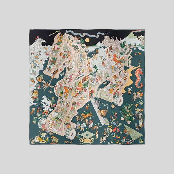 에르메스 Academia Hippica 스카프 90