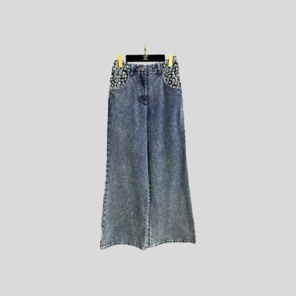 샤넬 포켓 플라워 진