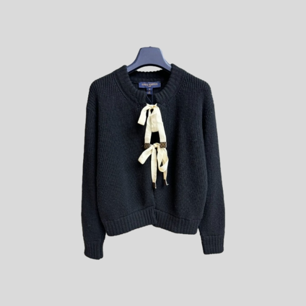 루이비통 리본 타이 가디건