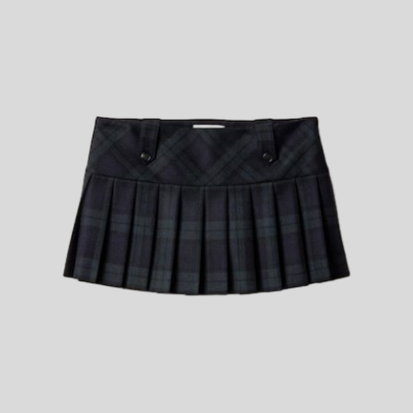 미우미우 체크 트윌 블루종 자켓, 스커트