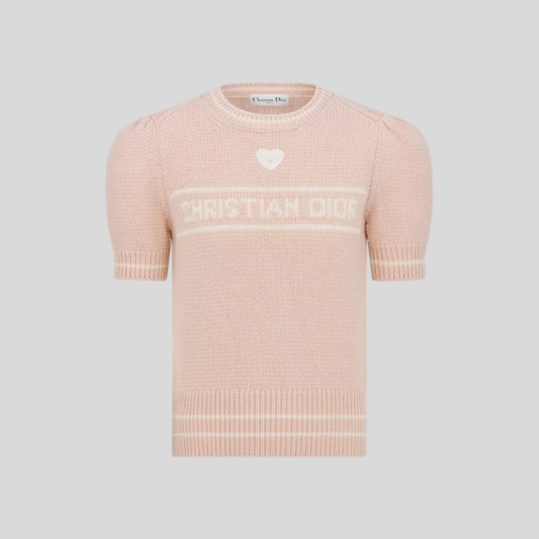 디올 핑크 버진 울 캐시미어 니트