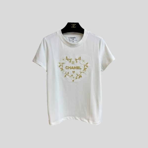 샤넬 레터링 반팔 티셔츠