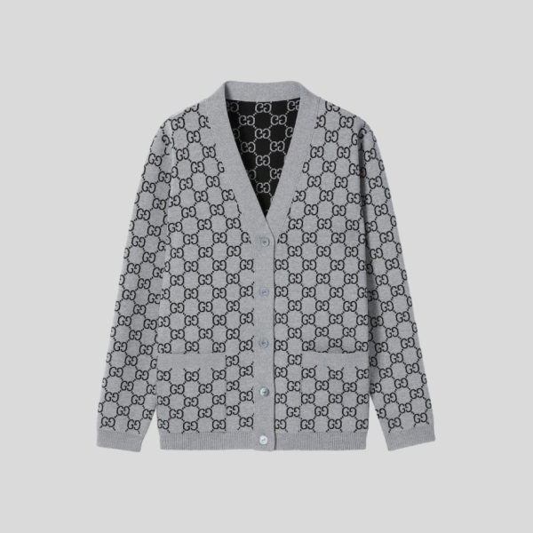 구찌 리버서블 GG 울 자카드 가디건