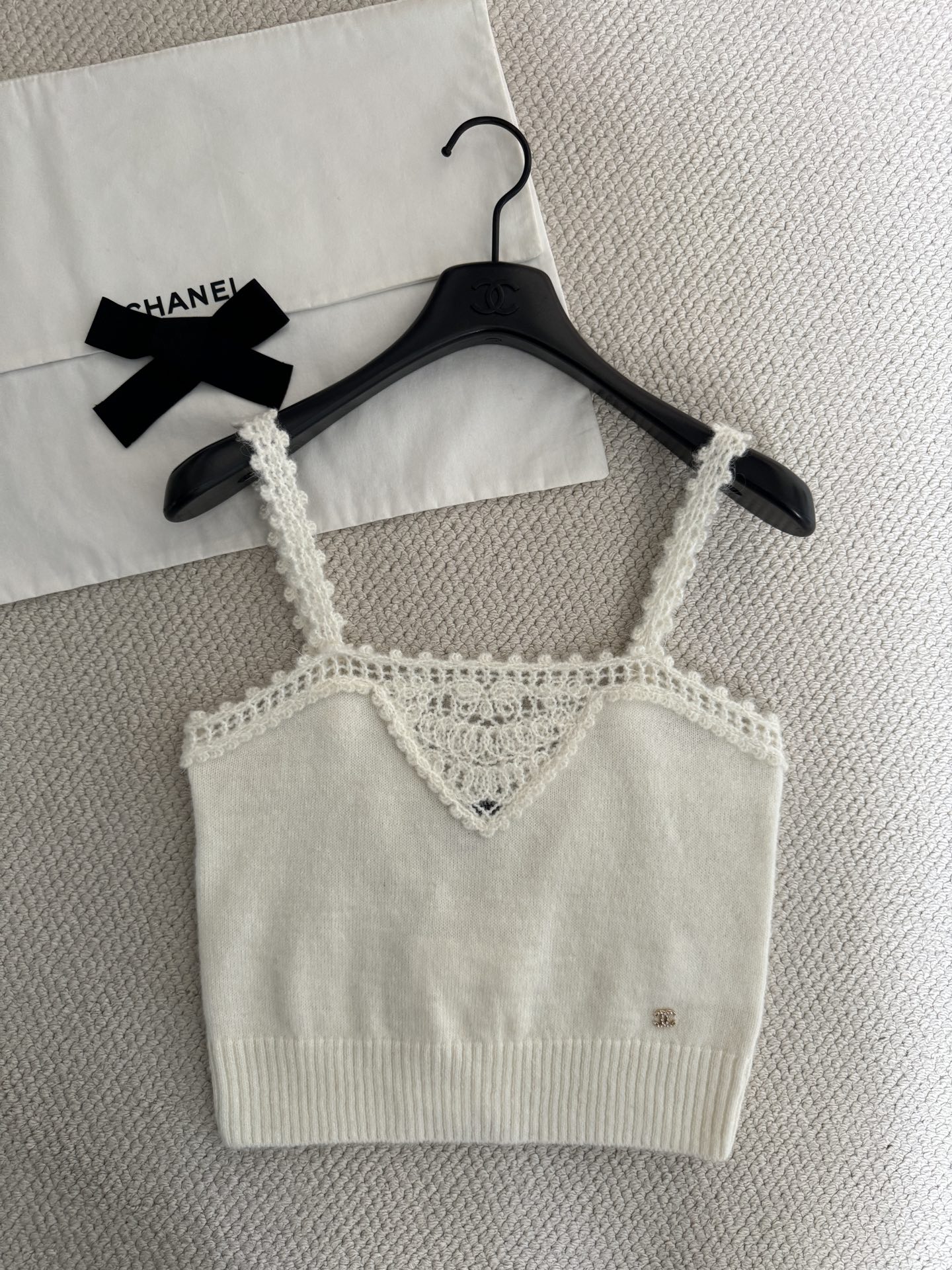 샤넬 니트 캐미솔 (화이트,핑크)