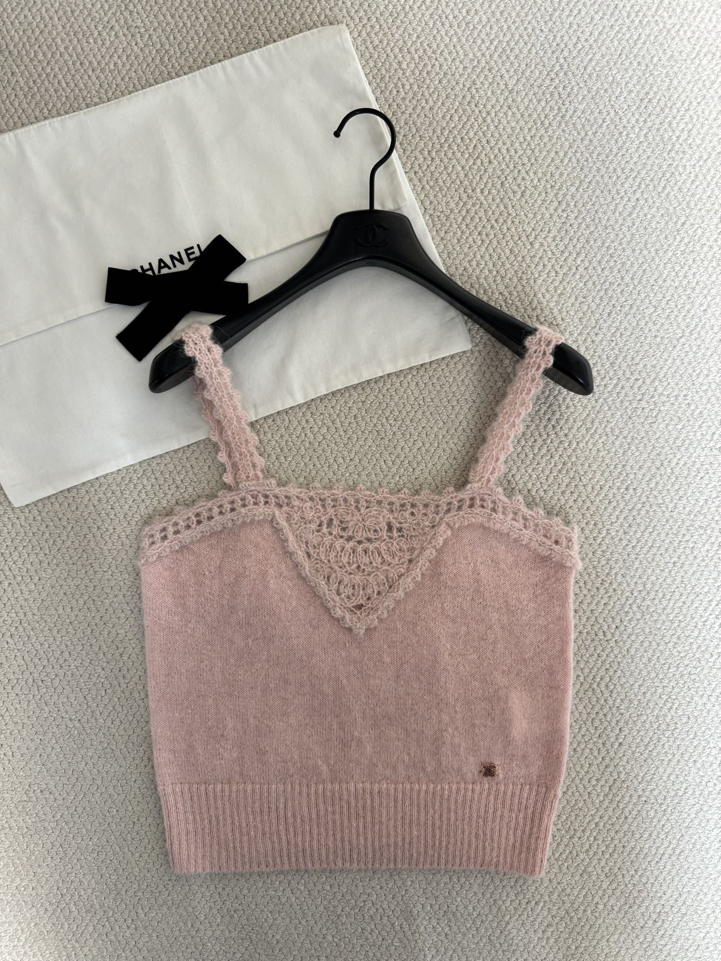 샤넬 니트 캐미솔 (화이트,핑크)