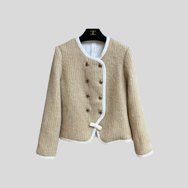 샤넬 더블브레스트 퍼 코트