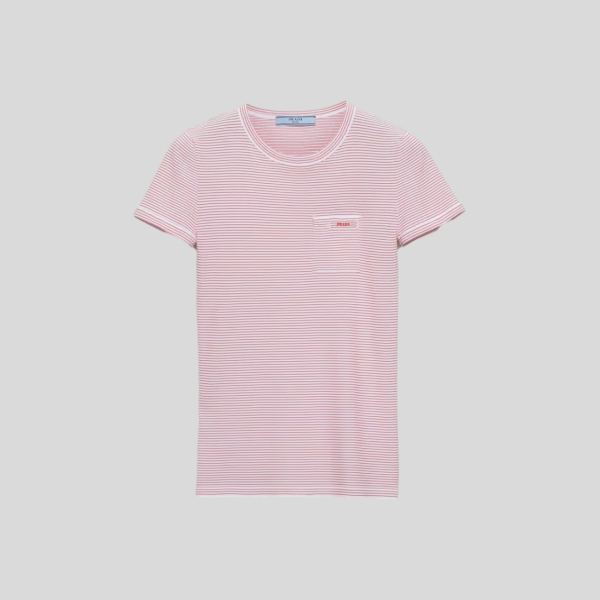 프라다 스트라이프 크루넥 스웨터