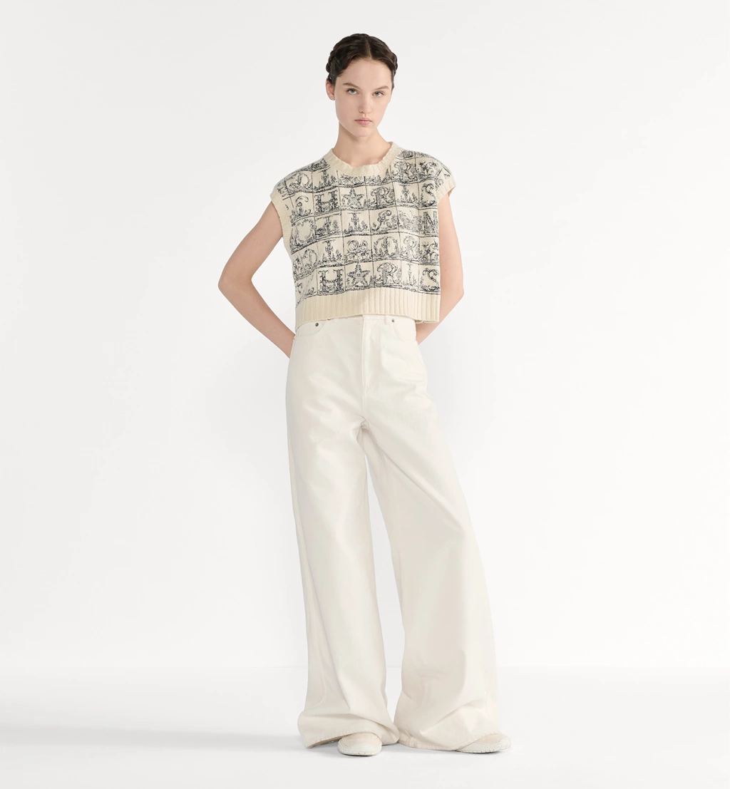 디올 자수 스웨터 베스트