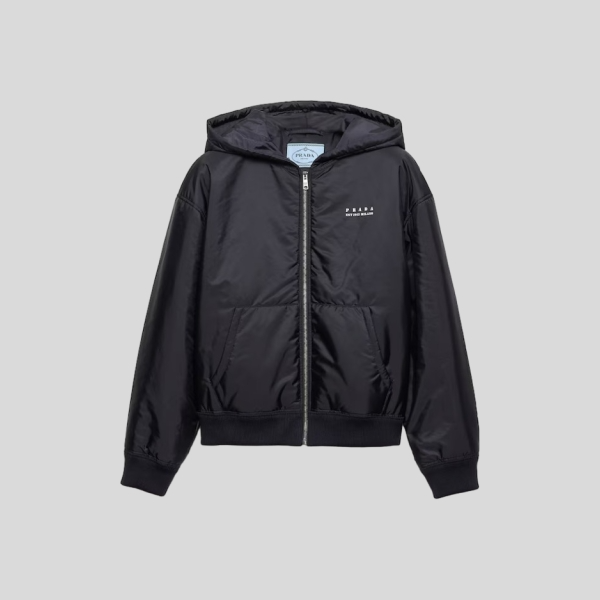 프라다 라이트 리나일론 후드 블루종 자켓