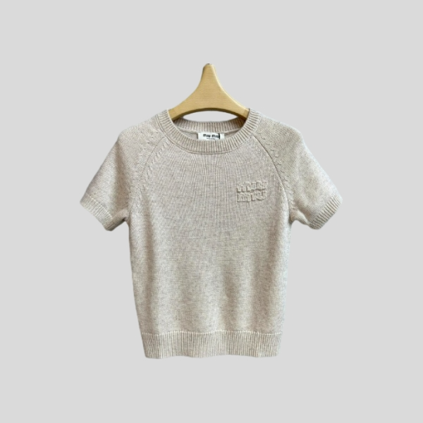 미우미우 니트 반팔 탑